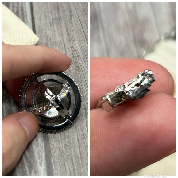 VIVIENNE WESTWOOD *AS IS, NEEDS FIXING!* Orb Rhinestone Silver Pendant Necklace - Picture 4 of 16